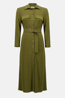 Moss Straight Shirt Dress - Artichoke