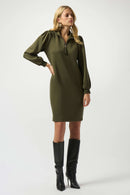 Scuba Jersey Shift Dress - Khaki