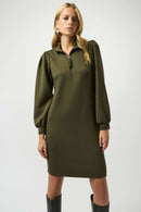 Scuba Jersey Shift Dress - Khaki