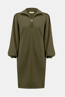 Scuba Jersey Shift Dress - Khaki