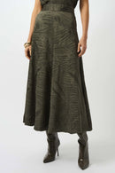 Pleated Satin Long Flared - Avocado