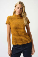 Textured Knit Fitted Top - Medallion