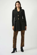 Animal Print Straight Trouser - Black/brown