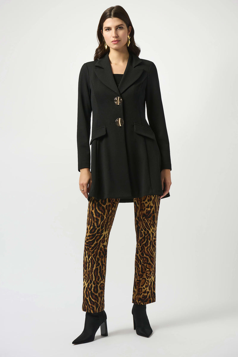 Animal Print Straight Trouser - Black/brown