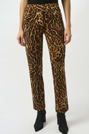 Animal Print Straight Trouser - Black/brown