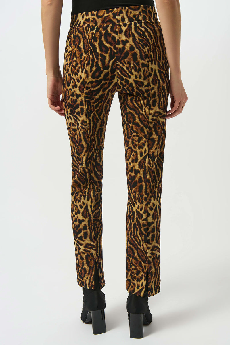 Animal Print Straight Trouser - Black/brown