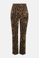Animal Print Straight Trouser - Black/brown