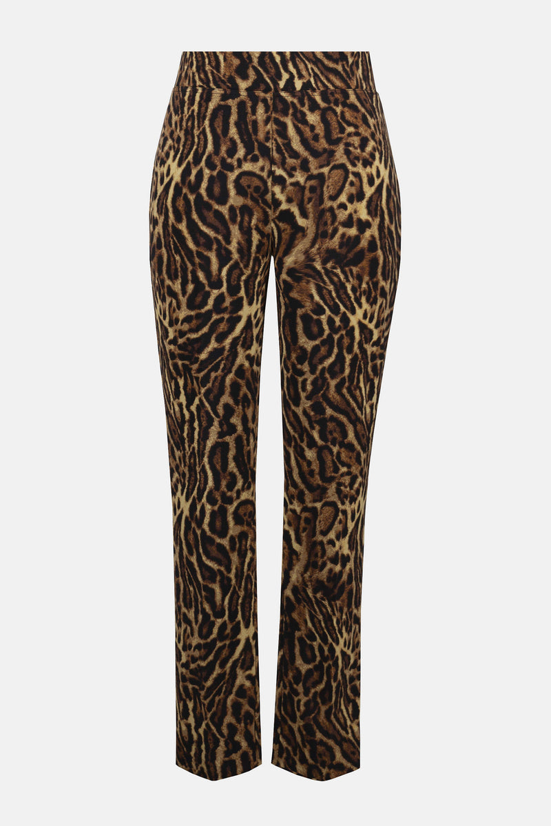 Animal Print Straight Trouser - Black/brown