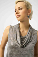 Foiled Melange Sleeveless Top - Beige/multi