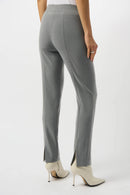 Melange Straight Leg Trousers - Grey Melange