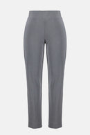 Melange Straight Leg Trousers - Grey Melange
