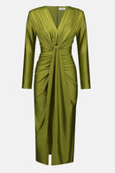 Draped VNeck Sheath Dress - Fern