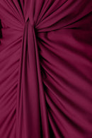 Draped V Neck Sheath Dress - Berry Burst