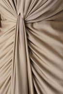 Draped VNeck Sheath Dress - Platinum Grey