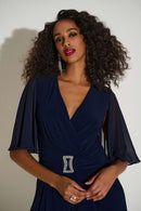 Chiffon Wide Leg Jumpsuit - Midnight Blue