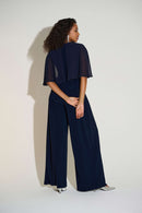 Chiffon Wide Leg Jumpsuit - Midnight Blue