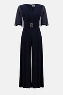Chiffon Wide Leg Jumpsuit - Midnight Blue
