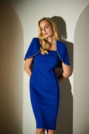 Scuba Crepe Sheath Dress - Royal Sapphire