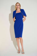 Scuba Crepe Sheath Dress - Royal Sapphire