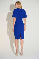 Scuba Crepe Sheath Dress - Royal Sapphire