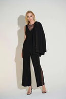 Rhinestone Wide Leg Trousers - Black