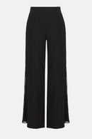 Rhinestone Wide Leg Trousers - Black