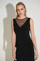Rhinestone Sleeveless Top - Black