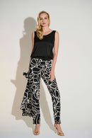 Rhinestone Trim Satin Top - Black