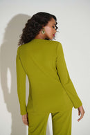 Scuba Crepe Collarless Blazer - Fern