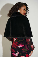 Signature Faux Fur Cape - Black