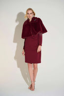 Signature Faux Fur Cape - Merlot