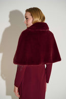 Signature Faux Fur Cape - Merlot