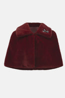 Signature Faux Fur Cape - Merlot