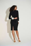 Signature Taffeta Sheath Dress - Black/vanilla