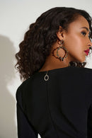 Signature Taffeta Sheath Dress - Black/vanilla