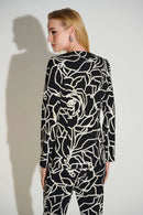 Signature Foiled Floral Blazer - Black/vanilla