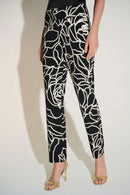 Floral Slim Fit Trousers - Black/vanilla