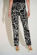 Floral Slim Fit Trousers - Black/vanilla