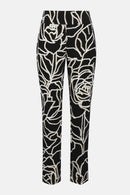 Floral Slim Fit Trousers - Black/vanilla