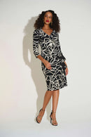 Signature Floral Sheath Dress - Black/vanilla