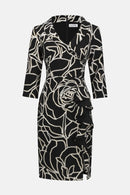 Signature Floral Sheath Dress - Black/vanilla