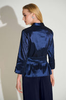 Taffeta Fitted Blouse - Midnight Blue