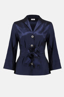 Taffeta Fitted Blouse - Midnight Blue
