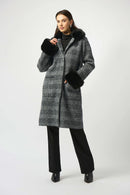 Plaid Jacquard Coat - Black/white