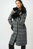 Plaid Jacquard Coat - Black/white