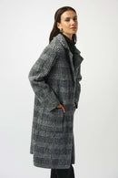 Plaid Jacquard Coat - Black/white