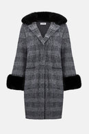 Plaid Jacquard Coat - Black/white