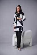 Jacquard Colour-Block Cover-Up - Black/vanilla