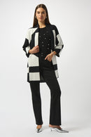 Jacquard Colour-Block Cover-Up - Black/vanilla