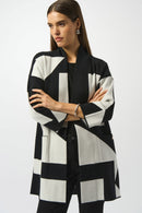 Jacquard Colour-Block Cover-Up - Black/vanilla